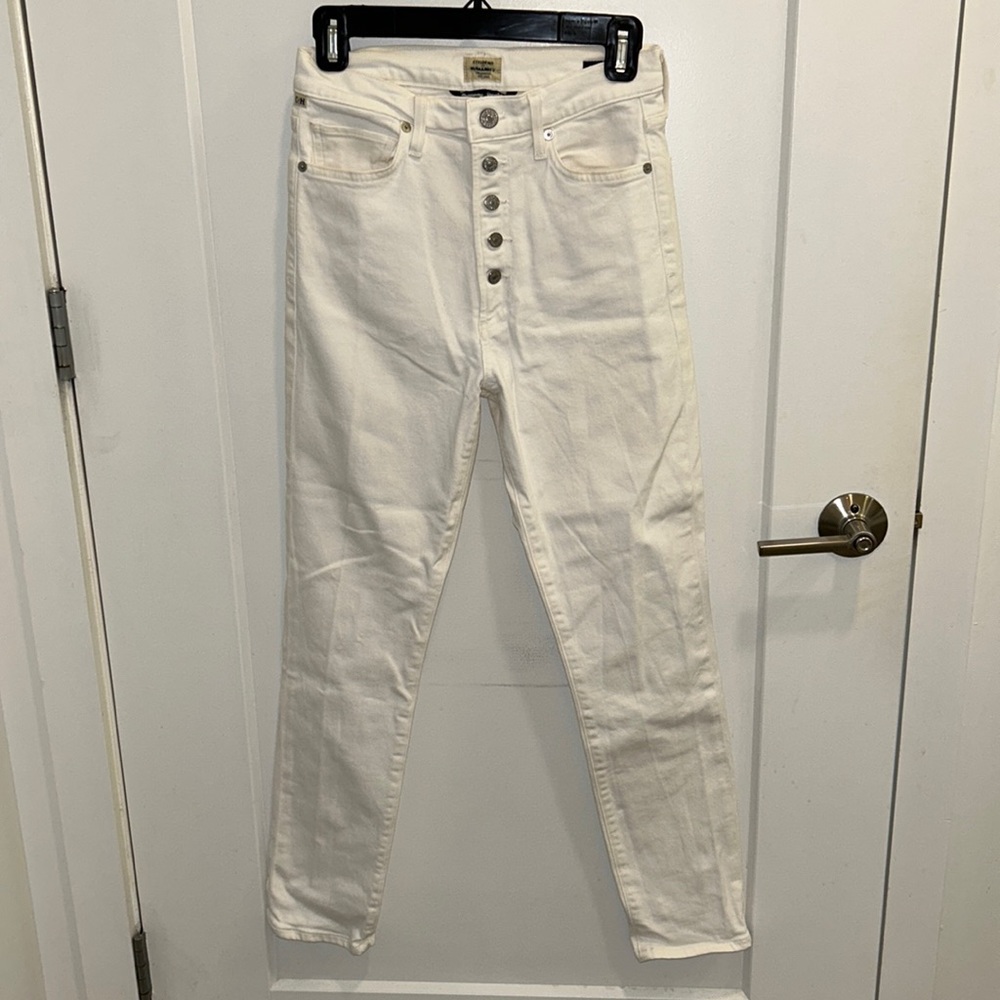 High rise white denim jeans from citizens of humanity